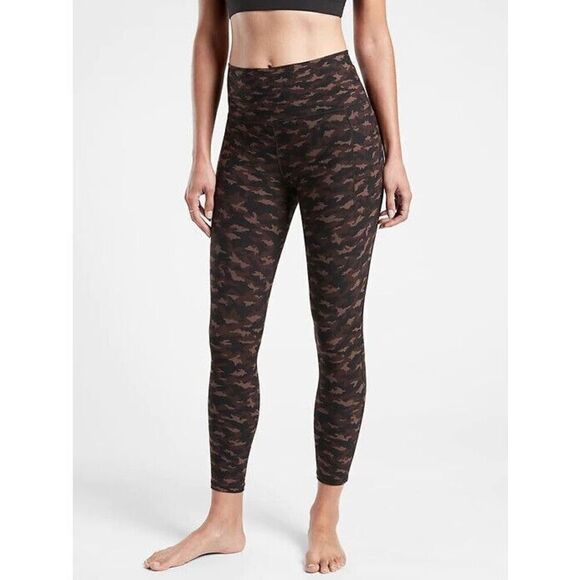 Athleta Camo Brown Pocket Leggings M - Picture 1 of 7